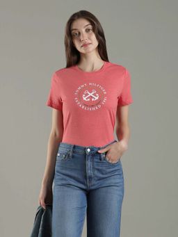 Tommy Hilfiger - Logo Peach Regular Fit Cotton T-Shirt