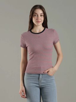 Tommy Hilfiger - Striped Slim Fit Cotton T-Shirt