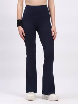 Global Republic - Navy Blue Nylon Spandex Skinny Fit Track Pant For Women