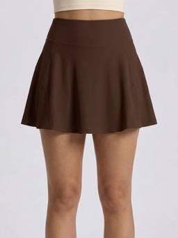 Wave Athleisure - Women Brown Ace Ribbed Skort