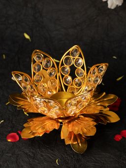 Ekhasa - Flower Shaped Crystal Tealight Candle Holder for Home decor