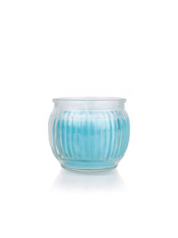 Iris - Homefragrances Ribbed Jar candle 110g Fragrance Cool Blue (Set of 2)