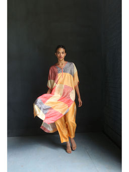 clos - Dupion Silk Comprised Of Geometrical Color Block Print Top and Pant (Set of 2)