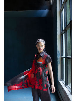 clos - Dupion Silk Comprised Of Asymmetrical Hemline Top and Pant (Set of 2)