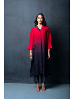 clos - Dupion Silk Comprised Of Ombre Print Kurta And Pant with Dupatta (Set of 3)