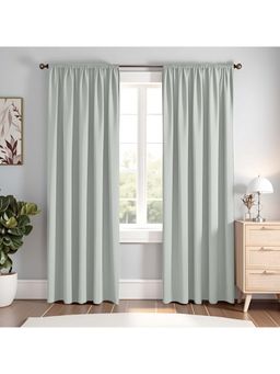 HOMEMONDE - White Polyester Blackout Curtains (Pack of 2)