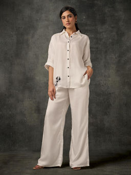 Phulkari Forever - White Pure Silk Pants