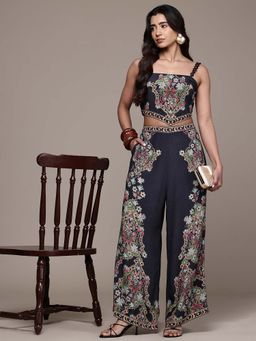 Ritu Kumar - Navy Blue Yukta Sleeveless Co-Ord Set