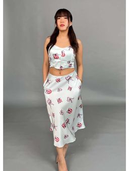 Make believe by Ritika - Amara Baby Blue Midi Satin Skirt