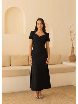 Make believe by Ritika - Audrey Black Solid Skirt Set