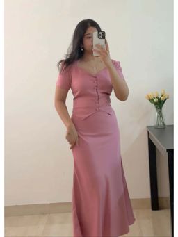 Make believe by Ritika - Pink Audrey Solid Skirt Set