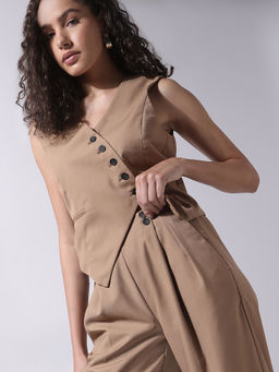 VERO MODA - Brown Co-Ord Waist Coat