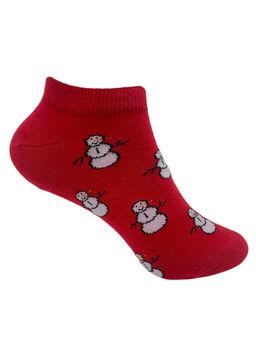 Mint & Oak - Ms Frosty Socks For Women - Red (Free Size)