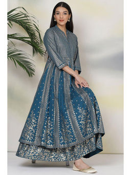 Biba - Teal Cotton Fusion Dress