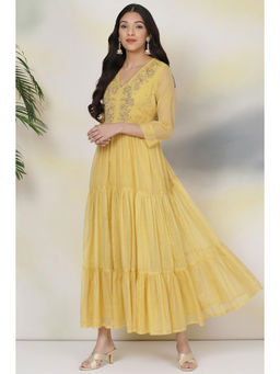 Biba - Mustard Poly Cotton Fusion Dress