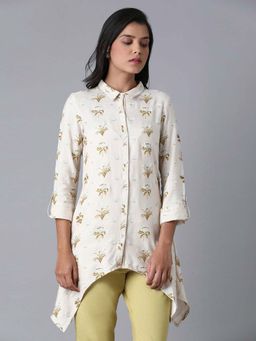 W - Ecru Printed Top