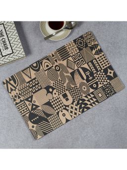 HomeTown - Print Modern Black Engineered Wood Placemat in Multi-Color (Set of 2)