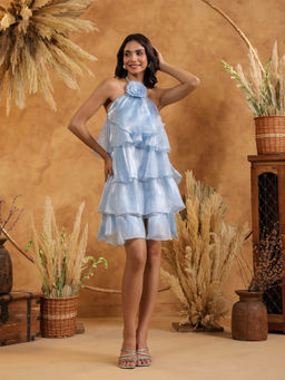 B'Infinite - Cotton Candy Layered Tulle Blue Dress