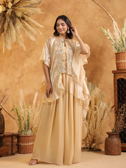 B'Infinite - Golden Glow Luxe Embellished Gown with Jacket