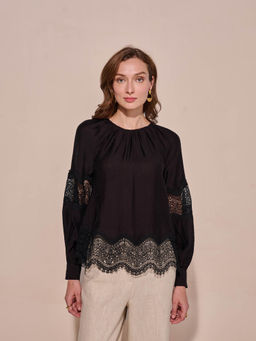 Style Island - Amber Lace Top - Black