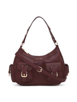U.S. POLO ASSN. - Alana Burgundy hobo Handbag with Dual Carry Option