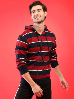 Campus Sutra - Men Striped Full Sleeve Stylish Casual Sweatshirts
