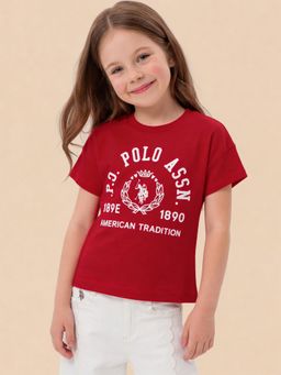 U.S. POLO ASSN. - Red Printed Half Sleeves T-Shirt
