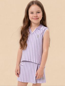 U.S. POLO ASSN. - Purple Stripes Polo T-Shirt