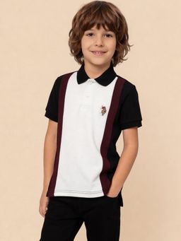 U.S. POLO ASSN. - Black Colorblock Polo T-Shirt
