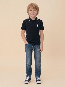 U.S. POLO ASSN. - Blue Colorblock Polo T-Shirt