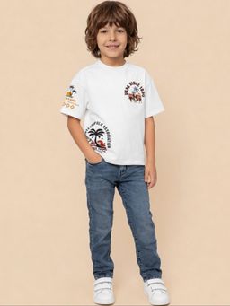 U.S. POLO ASSN. - White Graphic Half Sleeves T-Shirt