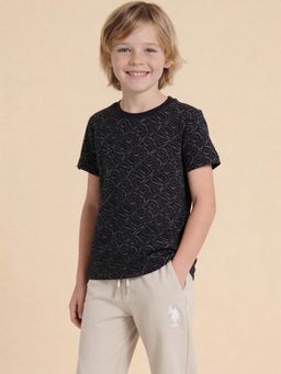 U.S. POLO ASSN. - Blue Printed Half Sleeves T-Shirt
