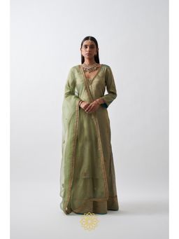 Rhua India - Green Amyra Palazzo with Kurta and Dupatta (Set of 3)