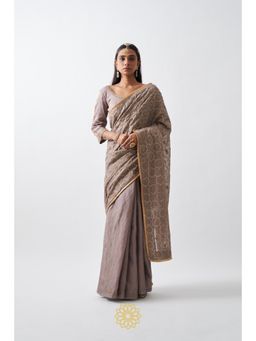 Rhua India - Purple Vera Classical Saree with Stitched Blouse and Petticoat