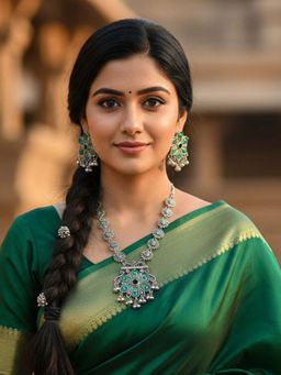 I Jewels - Oxidised Peacock Feather Ghungroo Long Necklace Set