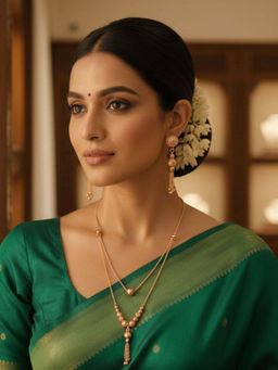 I Jewels - Gold Plated Single Line Necklace for Women (Set of 2)