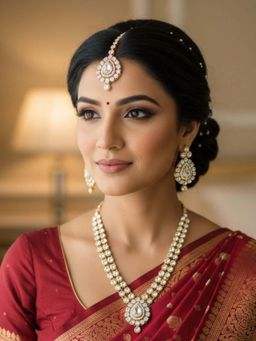 I Jewels - Gold-Plated Artificial Stones Jewellery Set