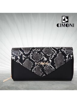 Cimoni - Black Stylish Vegan Leather Women Wallet