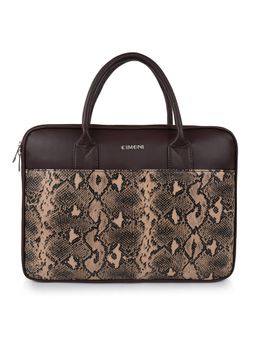 Cimoni - Unisex Brown Latest Stylish Premium Pu Leather Laptop Bag