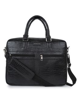 Cimoni - Unisex Black Latest Stylish Premium Pu Leather Laptop Bag