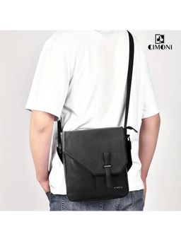 Cimoni - Black Latest Stylish Premium Genuine Leather Sling Bag