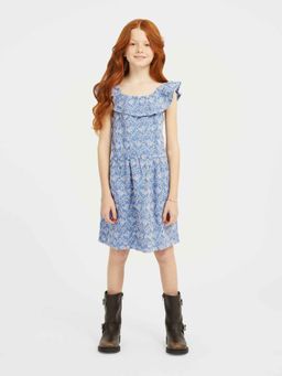 Guess - Blue Self Design Regular Dress