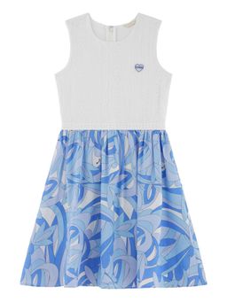 Guess - White Printed A-Line Dress