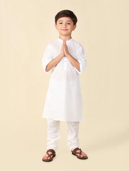 Fabindia - White Cotton Hand Block Printed Long Kurta