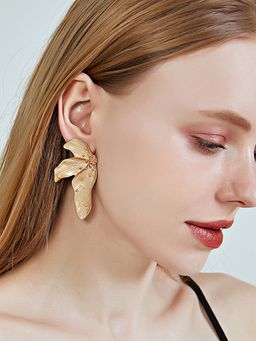 Yellow Chimes - Gold-Plated Floral Drop Earrings