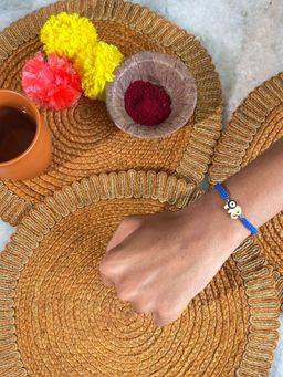 Tora - Vighnaharta 92.5 Silver Evil Eye and Ganesha Rakhi