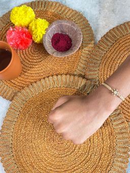 Tora - Shakti 92.5 Silver Gold Finish Rakhi