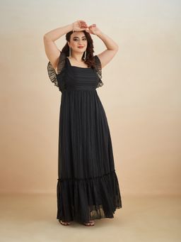 Miss Chase - Women Black Georgette Sleeveless Dress