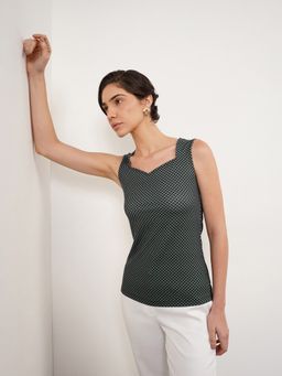 FableStreet - Women Grey Polyester Sleeveless Top
