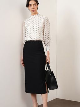 FableStreet - Women White Polyester Full Sleeves Top